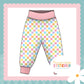 Pastel Check Print French Terry Relaxed Fit Yoga Waist & Cuff Joggers