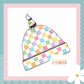 Pastel Check Print Handmade Tie Knot Baby Hat