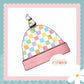Pastel Check Print Handmade Tie Knot Baby Hat