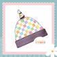 Pastel Check Print Handmade Tie Knot Baby Hat