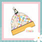 Pastel Check Bunny Print Handmade Tie Knot Baby Hat