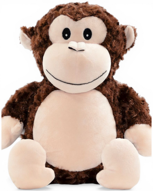 Huggles Brown Monkey | Official Cubbie Soft Toy | Personalised