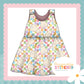 Pastel Check Bunny Print French Terry Blossom Dress