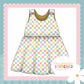Pastel Check Print French Terry Blossom Dress