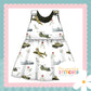Vintage Military Print French Terry Blossom Dress (Handmade To Order)