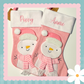 Deluxe Plush Pink Knitted 3D Snowman Stocking