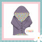 Pastel Check Print & Waffle Knit Hooded Cardigan