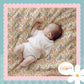 Cottage Bunnies Blue Print Handmade Baby Blanket