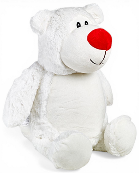 White Cubbyford Red Nose | Official Cubbie Soft Toy | Personalised