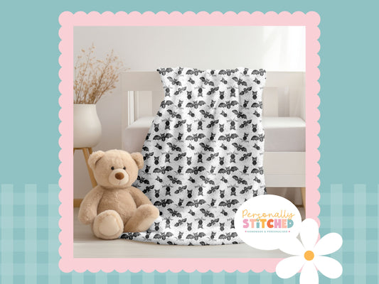 Bat Splats Print Handmade Baby Blanket