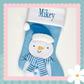 Deluxe Plush Blue Knitted 3D Snowman Stocking