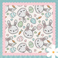 MR Bunny Print Waffle Knit Hooded Cardigan