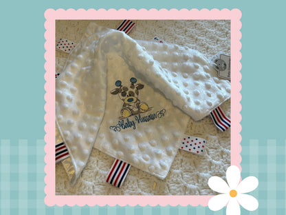 Embroidered Taggie comforters | Personalised