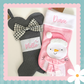 Deluxe Plush Grey Knitted Bone Pet Stocking With Bow