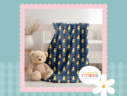 Buddy Duck Print Handmade Baby Blanket