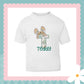 Peaking Bunny Embroidered Initial appliqué T-shirt (Mr Bunny Print)
