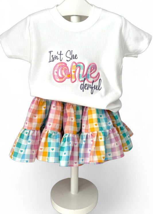 9-12 Months | Isn't She ONEderful 3 Piece Birthday Outfit | READY TO POST