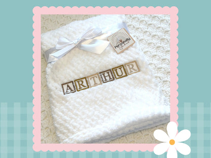 Personalised Baby Blocks Blanket | Embroidered