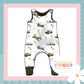 Vintage Military Print French Terry Romper (Handmade To Order)