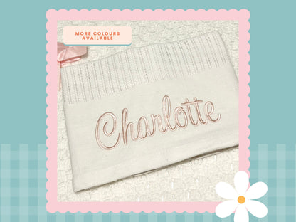 Personalised Cellular Baby Blanket | Embroidered