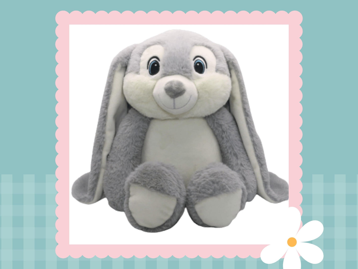 'Harvey' Grey Personalised Bunny