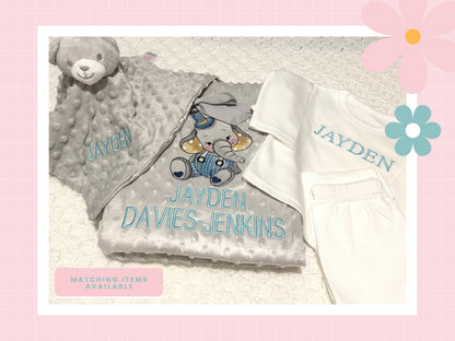 Personalised Bubble Bear Comforter | Embroidered