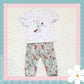 Handmade Strawberry Meadow Print Relaxed Fit Cuff Pants