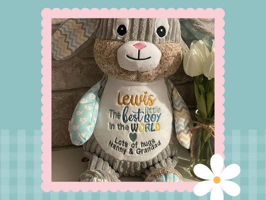 Mint Sensory Bunny | Official Cubbie Soft Toy | Personalised