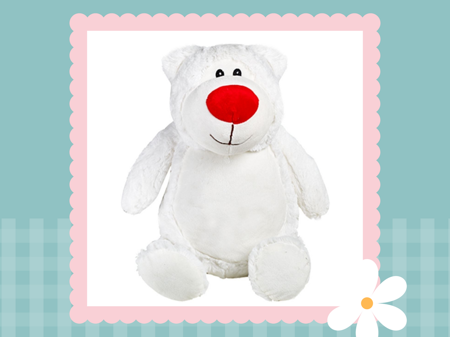 White Cubbyford Red Nose Bear