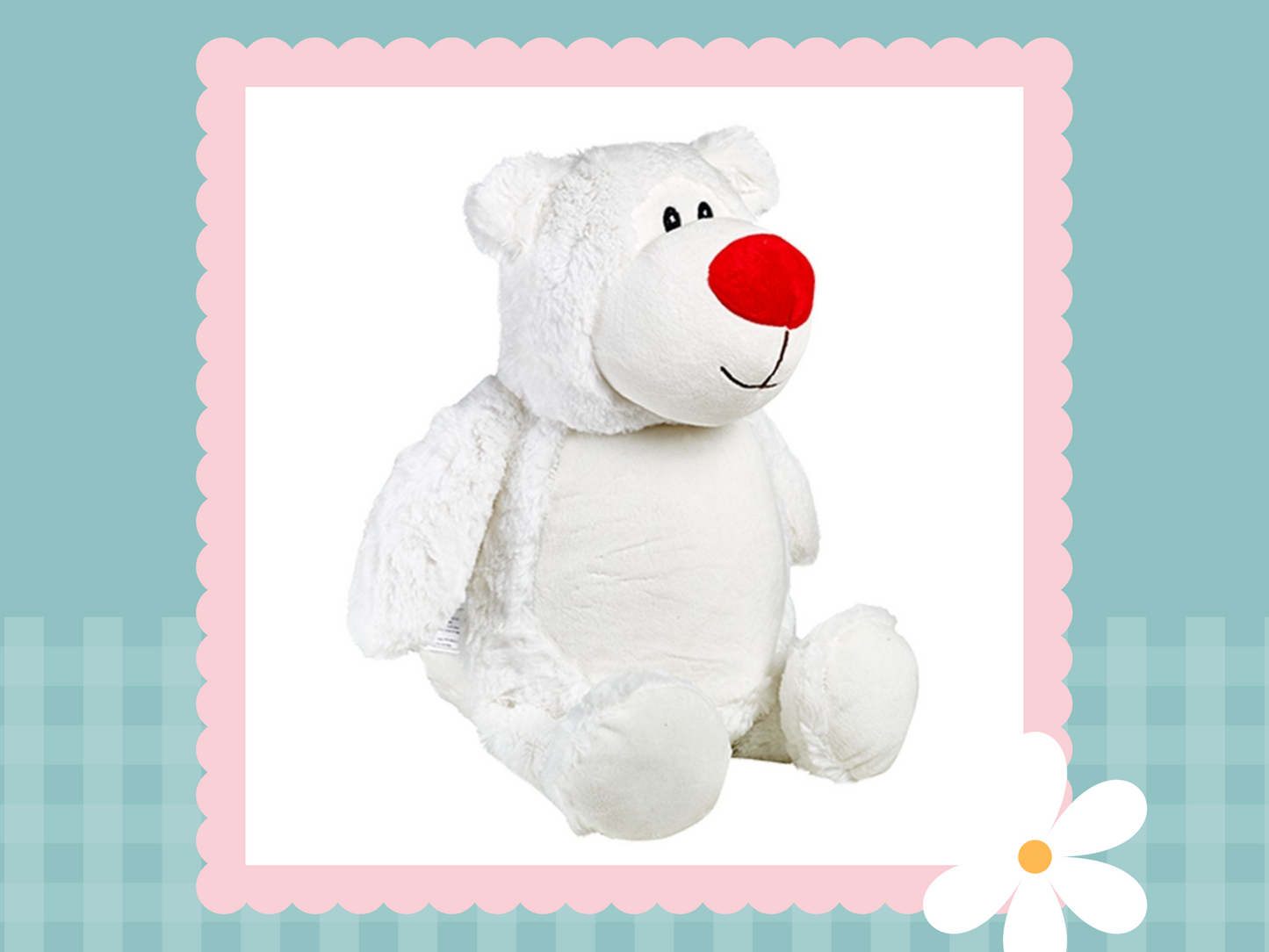 White Cubbyford Red Nose Bear