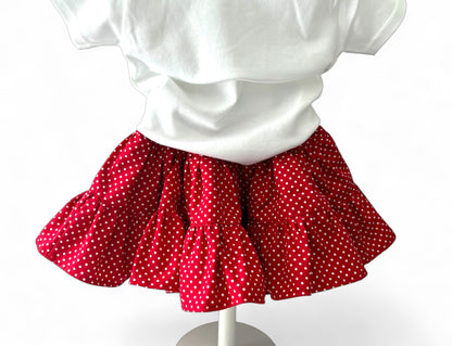 Red Polka Dot | Woven Cotton Preston Skirt