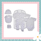 5 Piece Personalised Layette Set ✭ Baby Feet Design