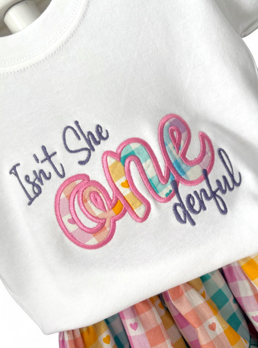 Isn't She One-derful Birthday T-Shirt | Embroidered