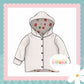 Ladybird Flowers Print & White Waffle Knit Hooded Cardigan (Handmade To Order)