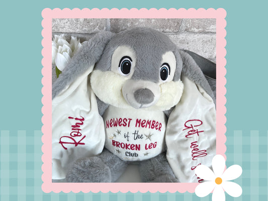 'Harvey' Grey Personalised Bunny