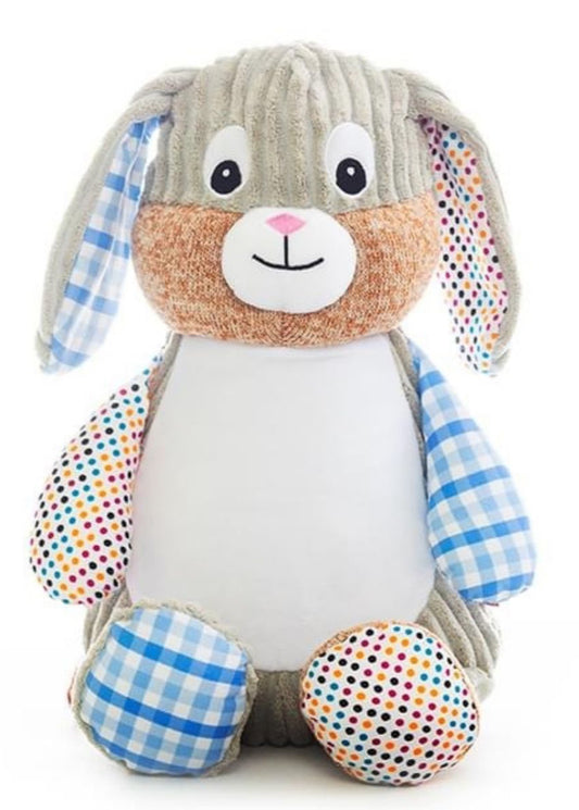 Blue Cheque Sensory Bunny