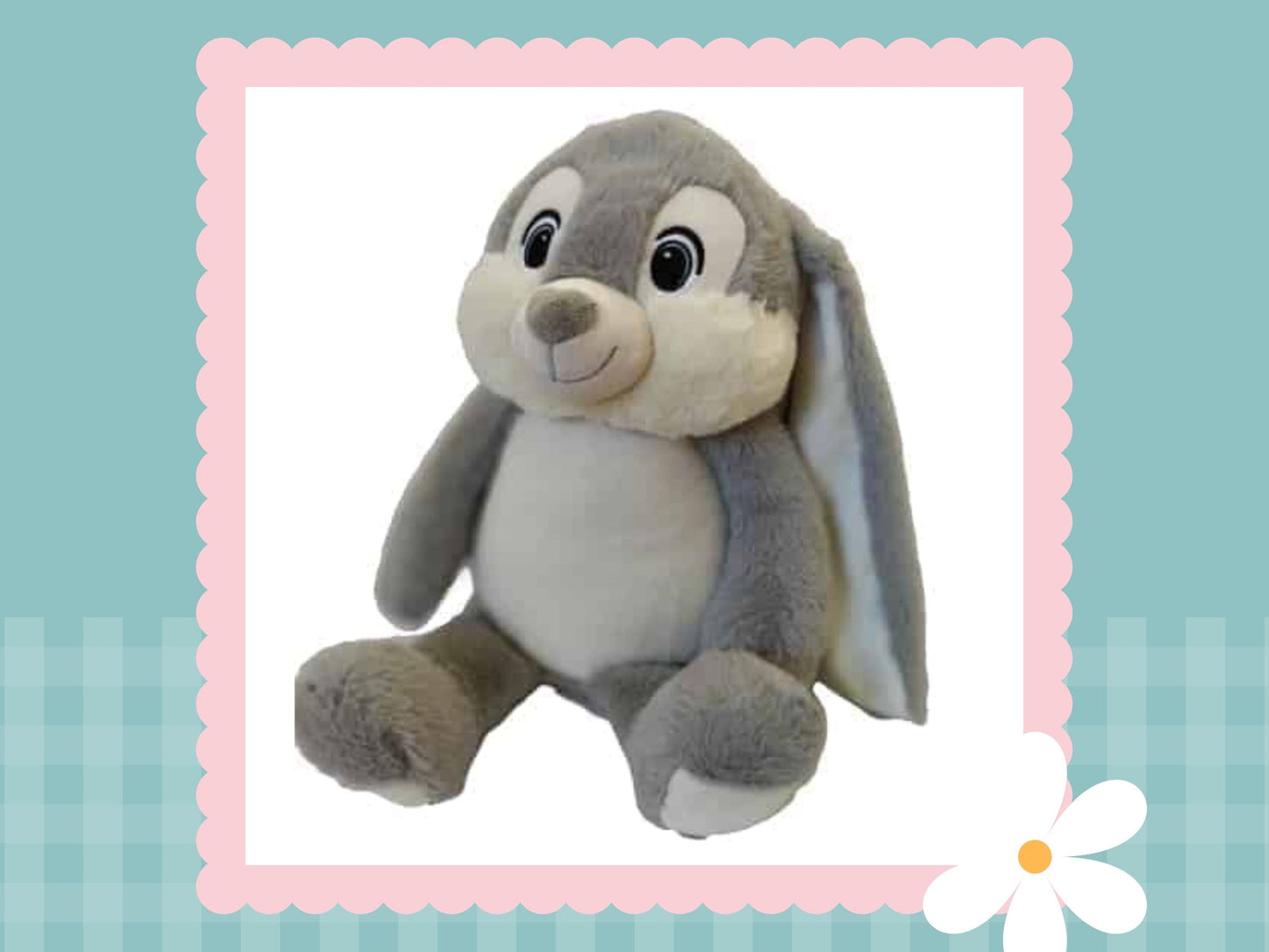 'Harvey' Grey Personalised Bunny