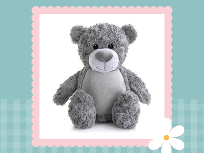Personalised Grey Tummi Bear | Embroidered