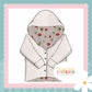 Ladybird Flowers Print & White Waffle Knit Hooded Cardigan (Handmade To Order)