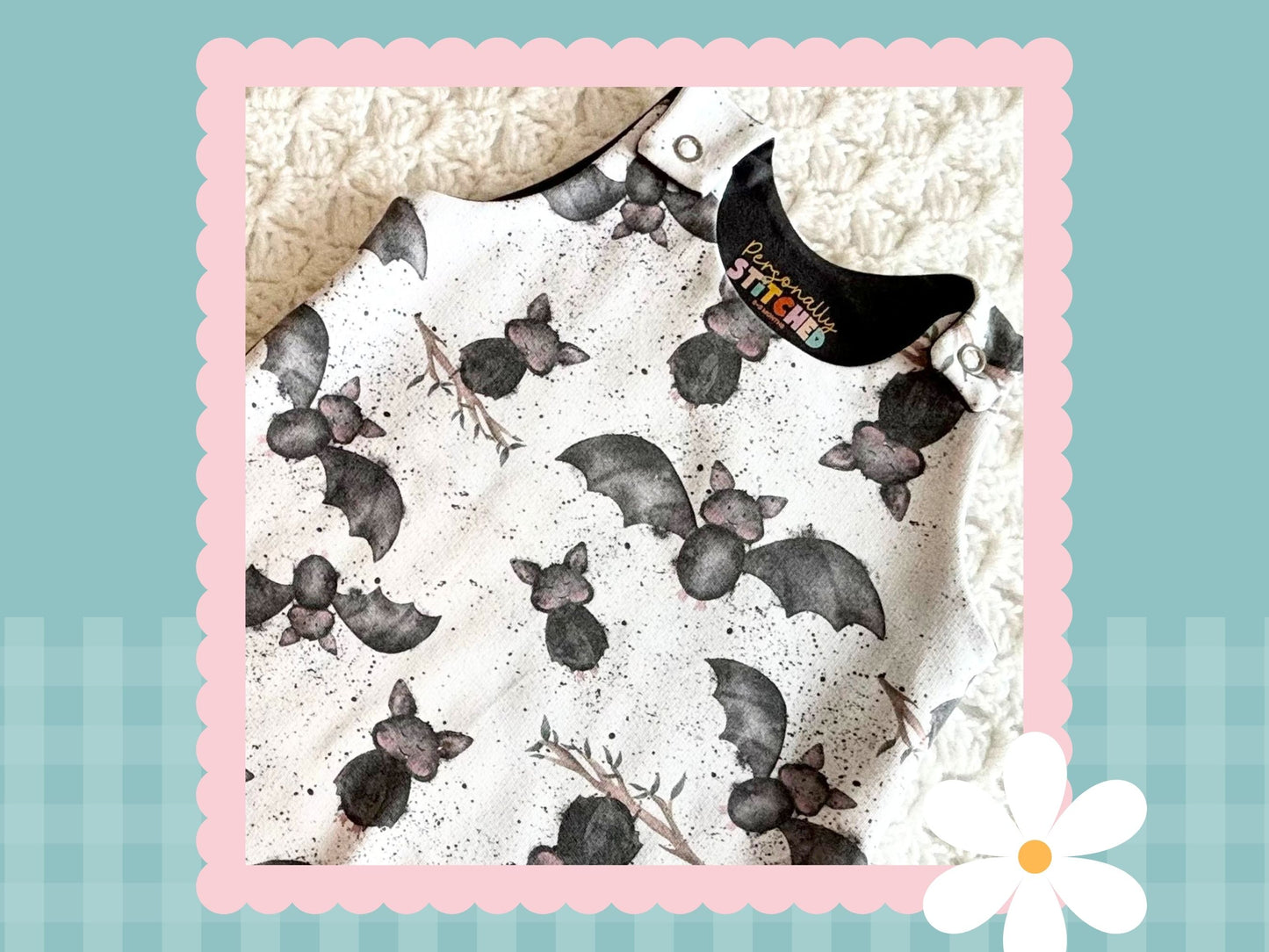 Handmade Bat Splats Print Playful Romper