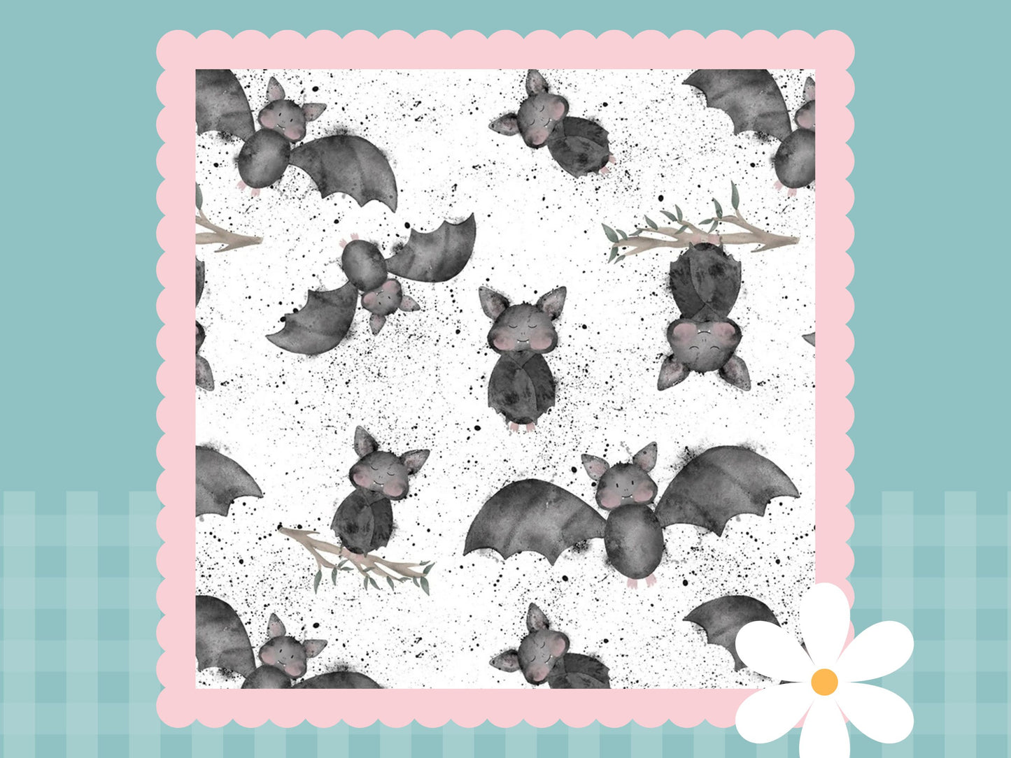 Bat Splats Print Handmade Baby Blanket