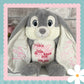 'Harvey' Grey Personalised Bunny