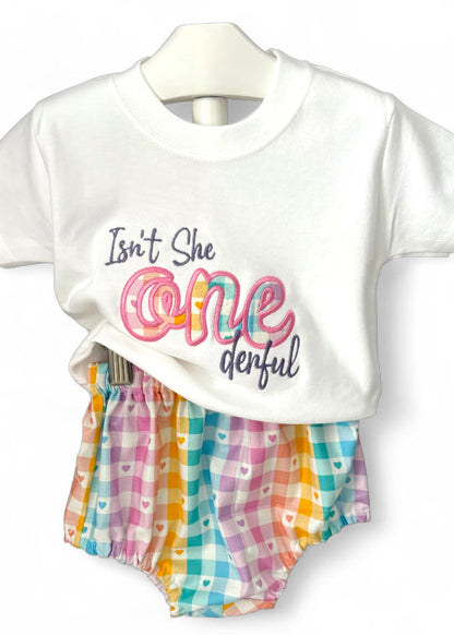Isn't She One-derful Birthday T-Shirt | Embroidered