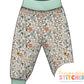 Autumn Boho Floral Organic Cotton Jersey Relaxed Fit Trousers