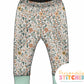 Autumn Boho Floral Organic Cotton Jersey Cuff Leggings