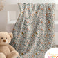 Autumn Florals Print Handmade Baby Blanket