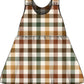 Handmade sleeveless autumn plaid organic cotton baby dress – fall toddler outfit UK