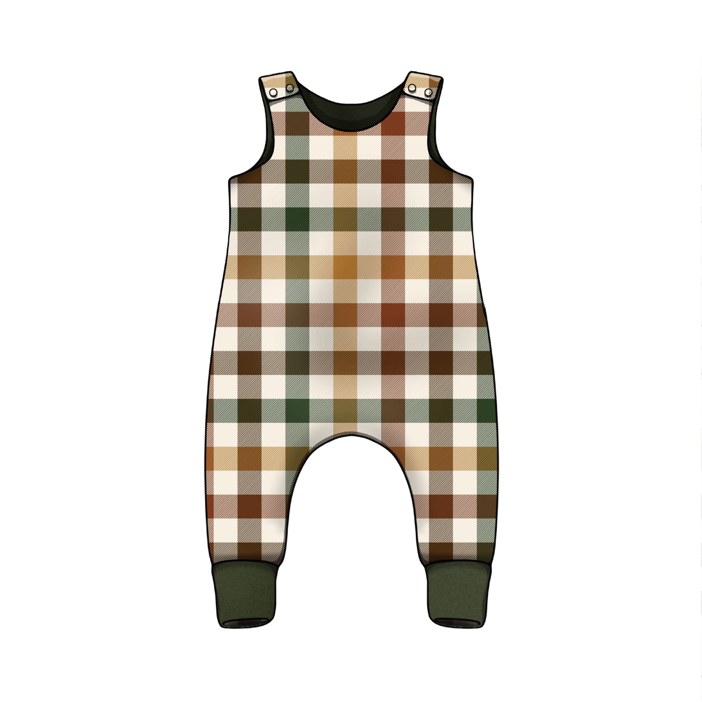 Seasonal autumn baby outfit – plaid romper for baby shower gift