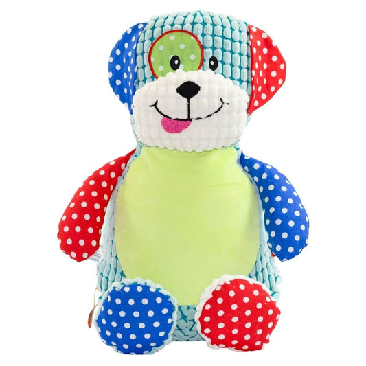 Barkley Bone the dog soft toy with eye patch and personalised name embroidery