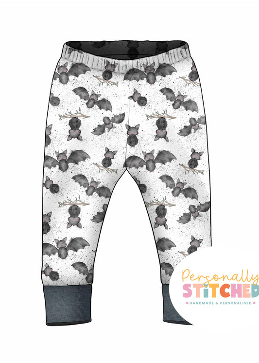 Bat Splats Print French Terry Cuff Leggings